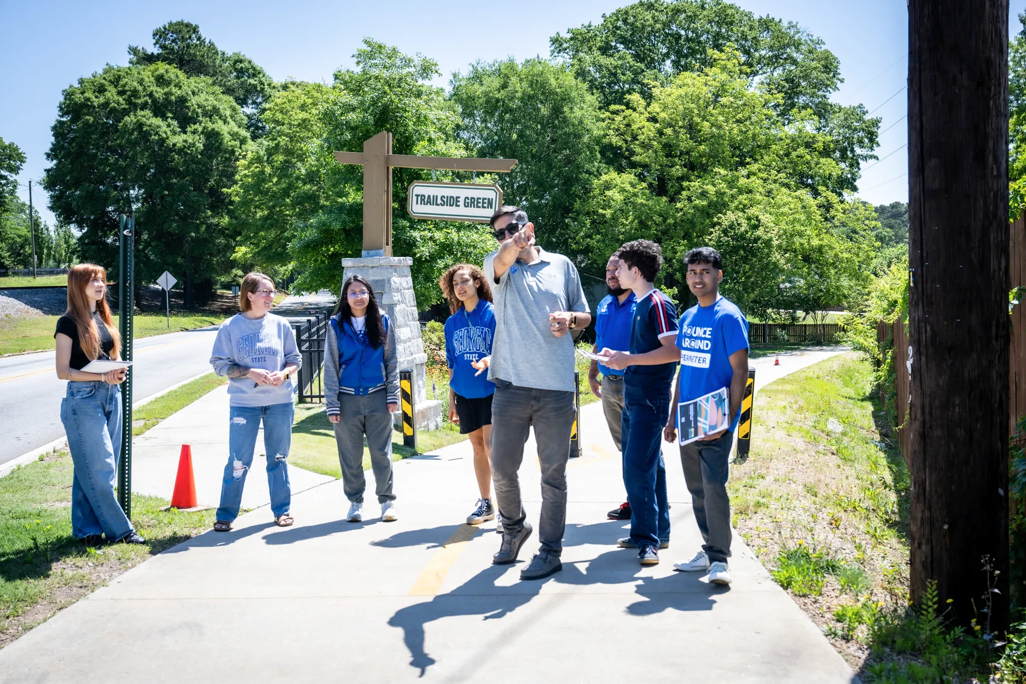 Students visiting Trailside Green